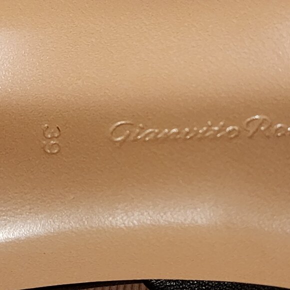 Brand New EU39 GIANVITO ROSSI Selene 55 Black OpenToe Mule Soft Leather - Picture 10 of 12